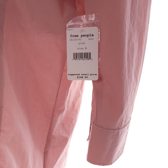 Free People Taia Womens M Solid Pink Shirt Dress OB1245762 - Picture 11 of 13